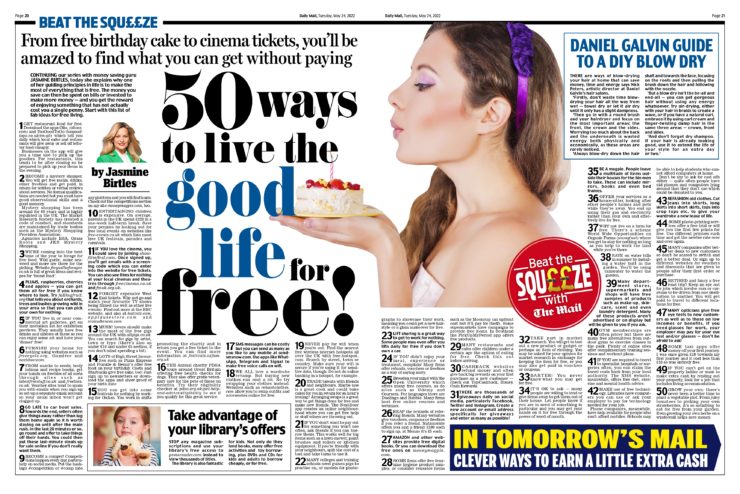 50 ways to live the good life for free Daily Mail 24.05.22 50 ways to live the good life for free Daily Mail 24.05.22