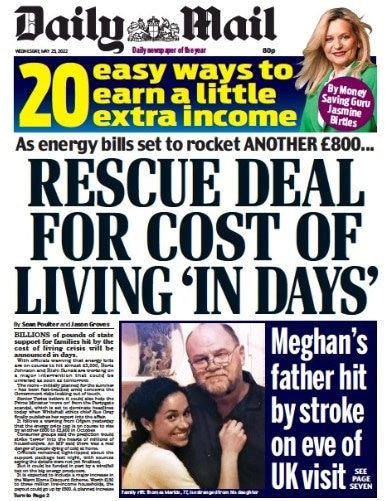 Daily Mail 25.5.22 Cover
