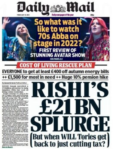 Daily Mail 27.5.22 cover