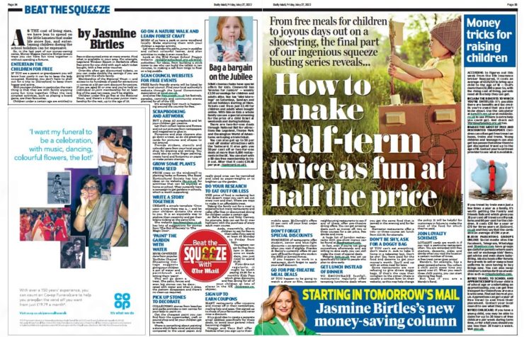 Daily Mail 27.5.22 dps Half Term at Half the Price