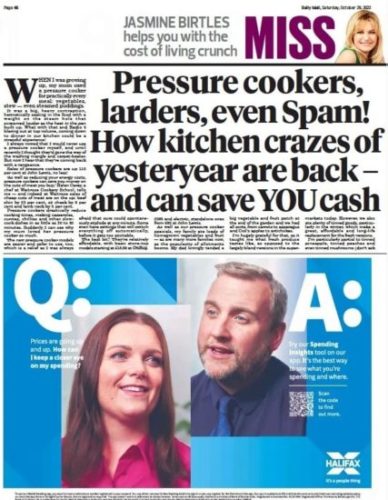 Jasmine Birtles Column on how to save money in the kitchen