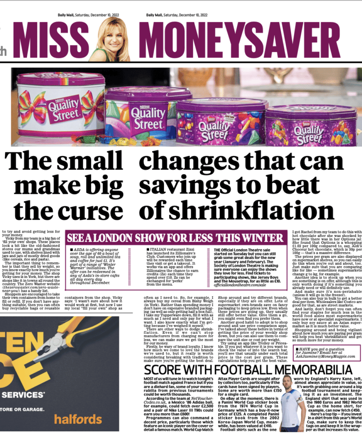 Miss Moneysaver column 10th Dec