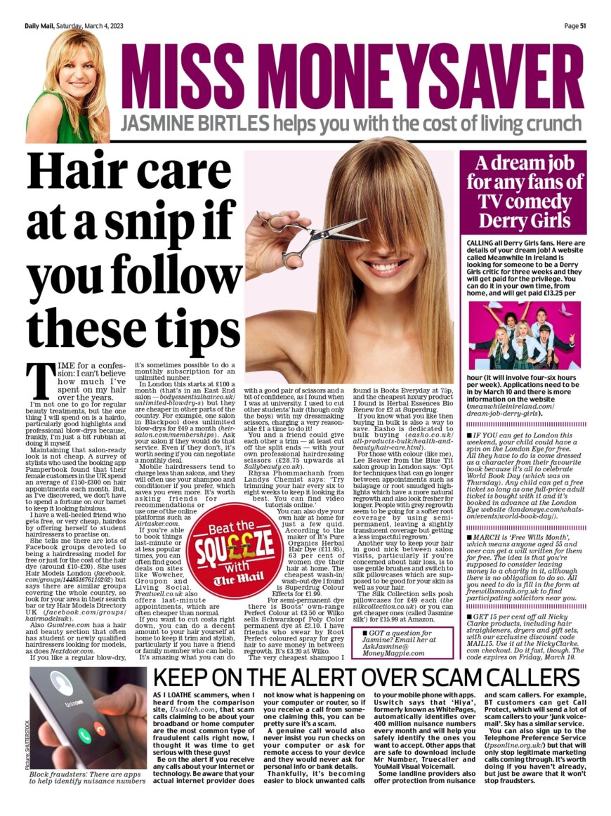 04.03.23 Hair care at a snip if you follow these tips