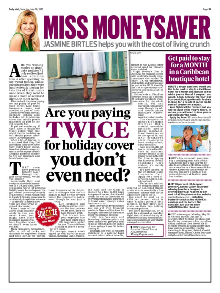 20.05.23 Are you paying twice for holiday cover you don't need?